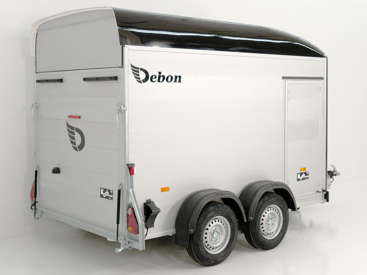 Debon Kofferanhänger C500 163x300cm H:200cm 2,0t|Alu|Polybug|Tür|schwarz