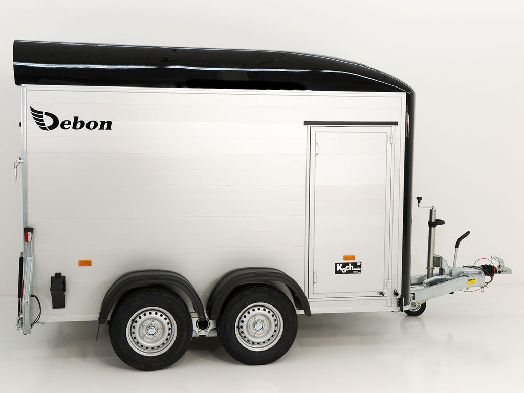 Debon Kofferanhänger C500 163x300cm H:200cm 2,0t|Alu|Polybug|Tür|schwarz