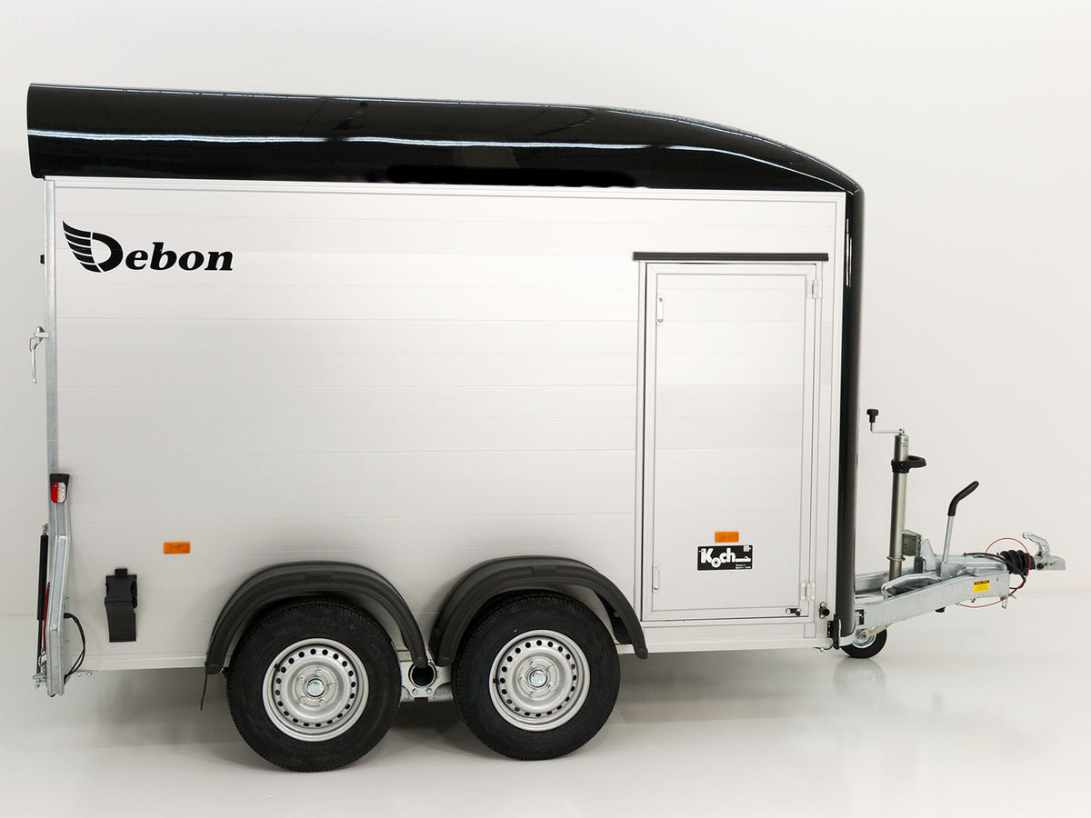 Debon Kofferanhänger C500 163x300cm H:200cm 2,0t|Alu|Polybug|Tür|schwarz