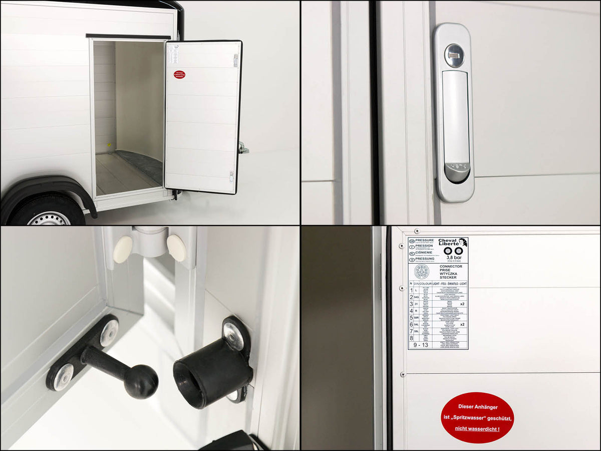 Debon Kofferanhänger C500 163x300cm H:200cm 2,0t|Alu|Polybug|Tür|schwarz