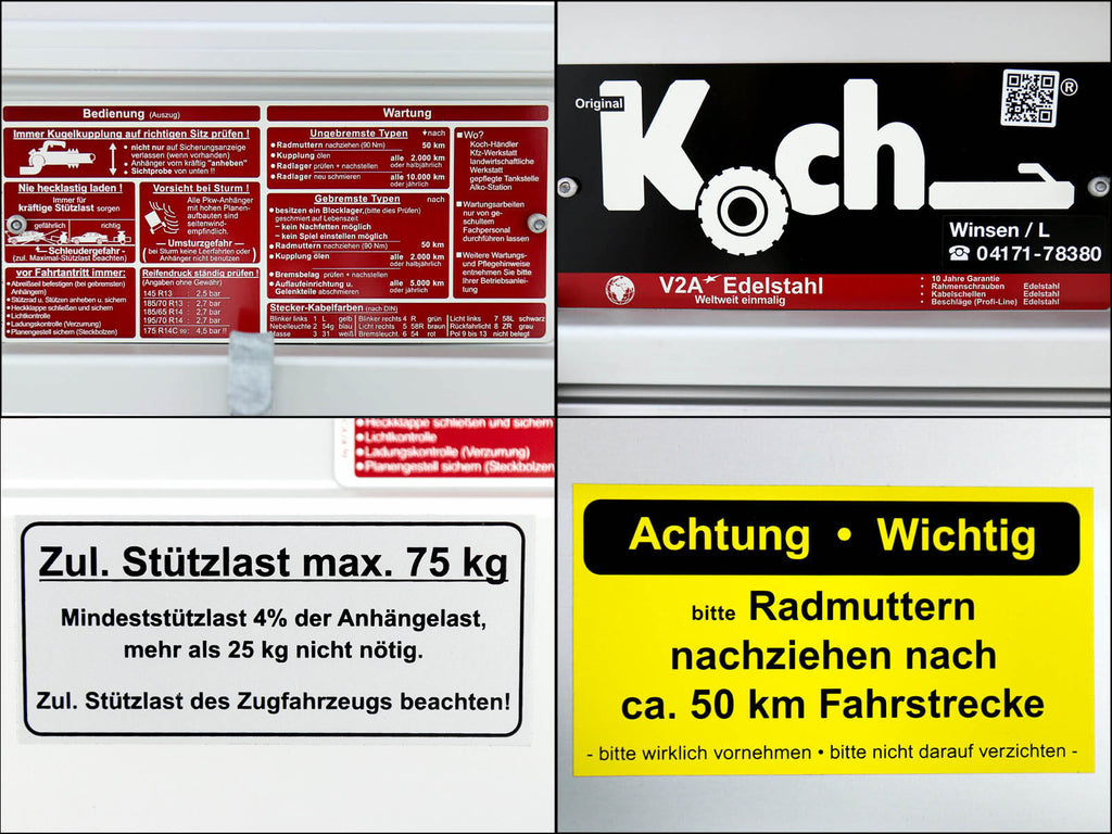 Motorradanhänger 150x250cm 750kg|Typ U6M|SR|ST|Angebot|Koch