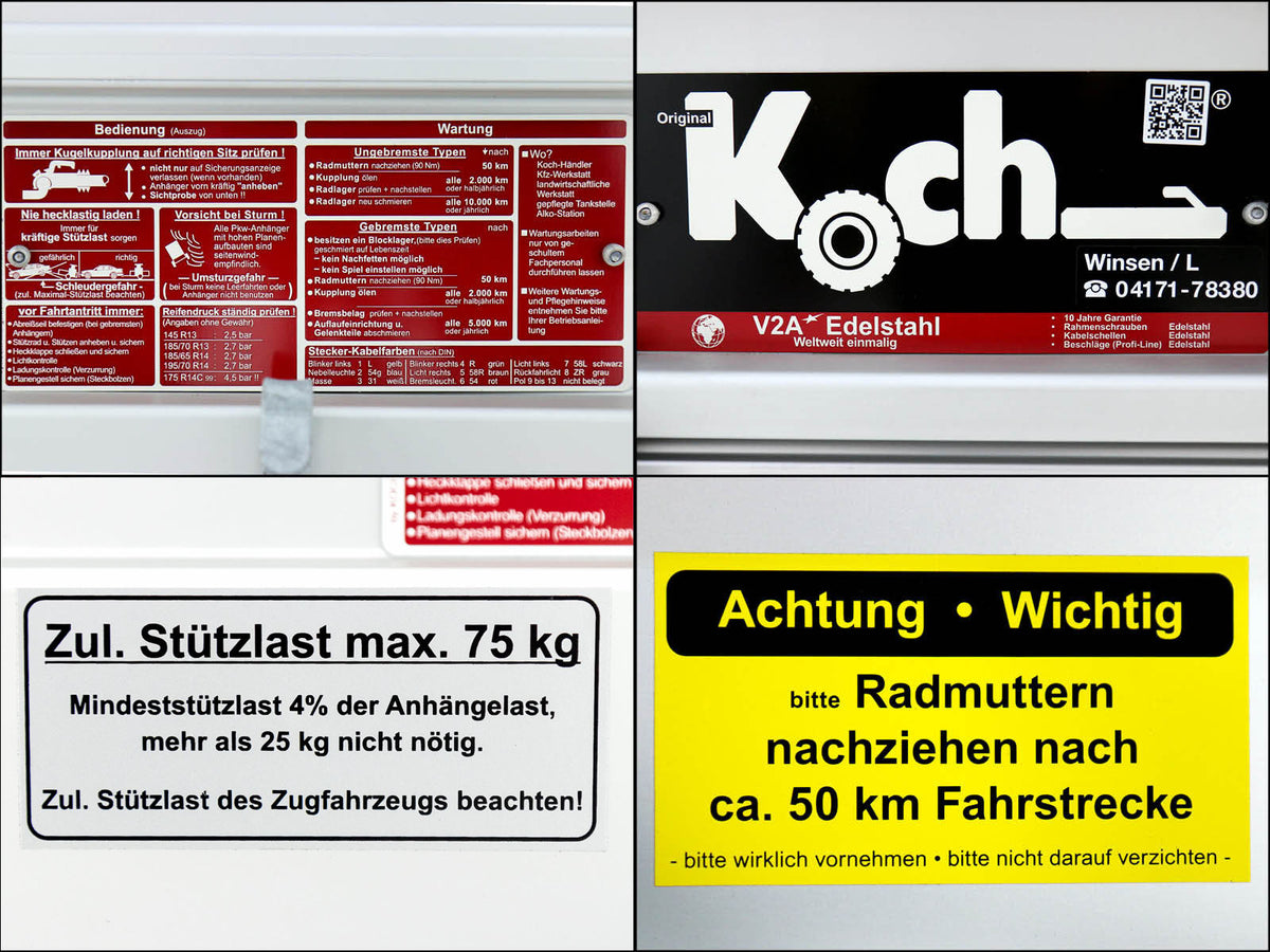 Motorradanhänger 150x250cm 750kg|Typ U6M|SR|ST|Angebot|Koch