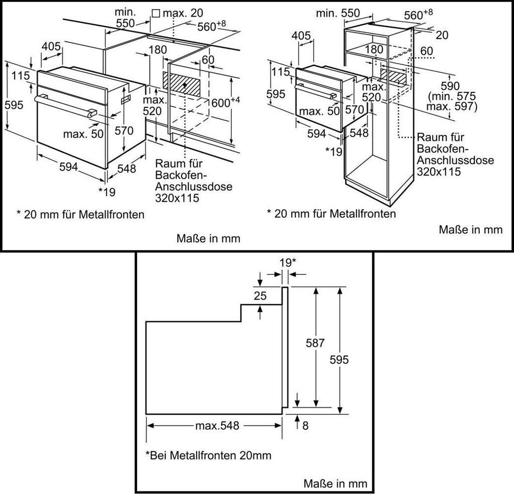Bosch Serie 2 Einbaubackofen – 66 Liter, Energieeffizienzklasse A, silber