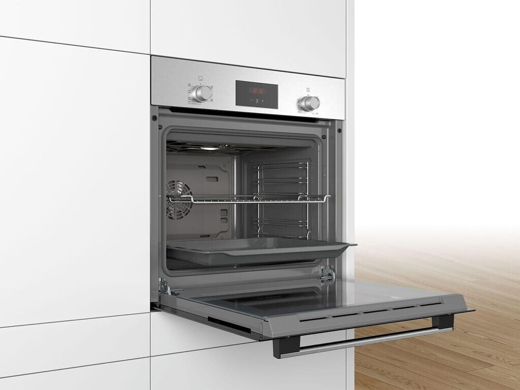 Bosch Serie 2 Einbaubackofen – 66 Liter, Energieeffizienzklasse A, silber
