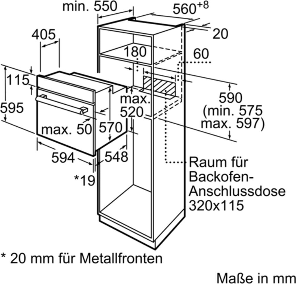 Bosch Serie 2 Einbaubackofen – 66 Liter, Energieeffizienzklasse A, silber