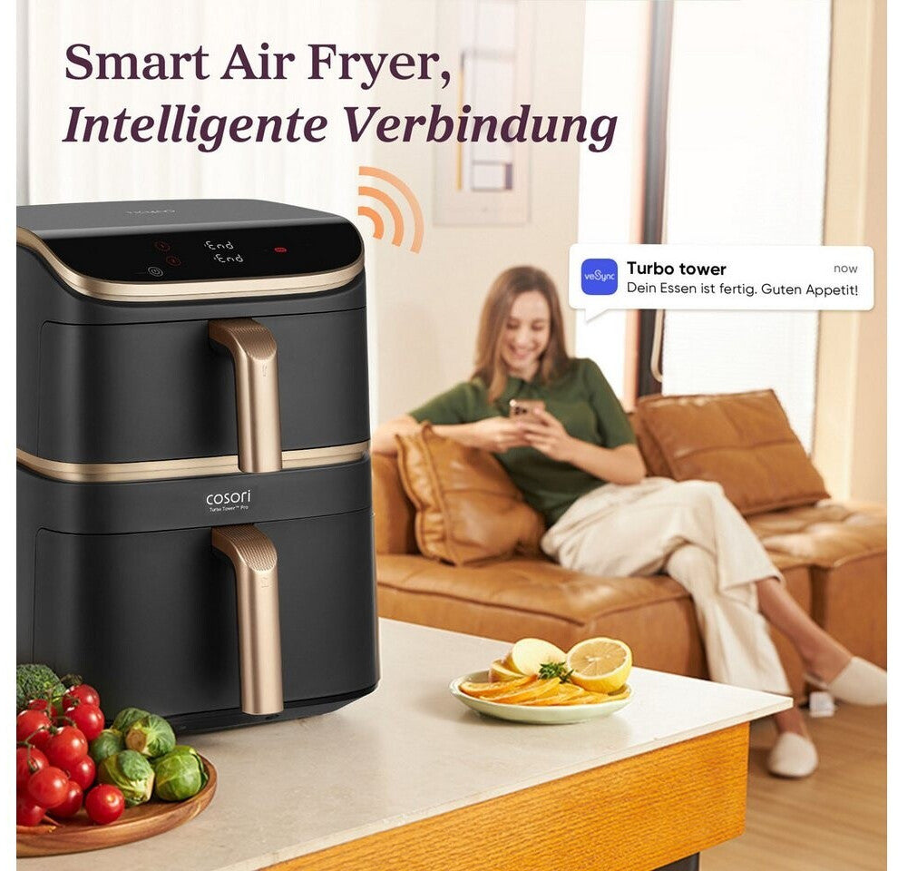 COSORI Turbo Tower Pro Smart Heißluftfritteuse 10,8 L