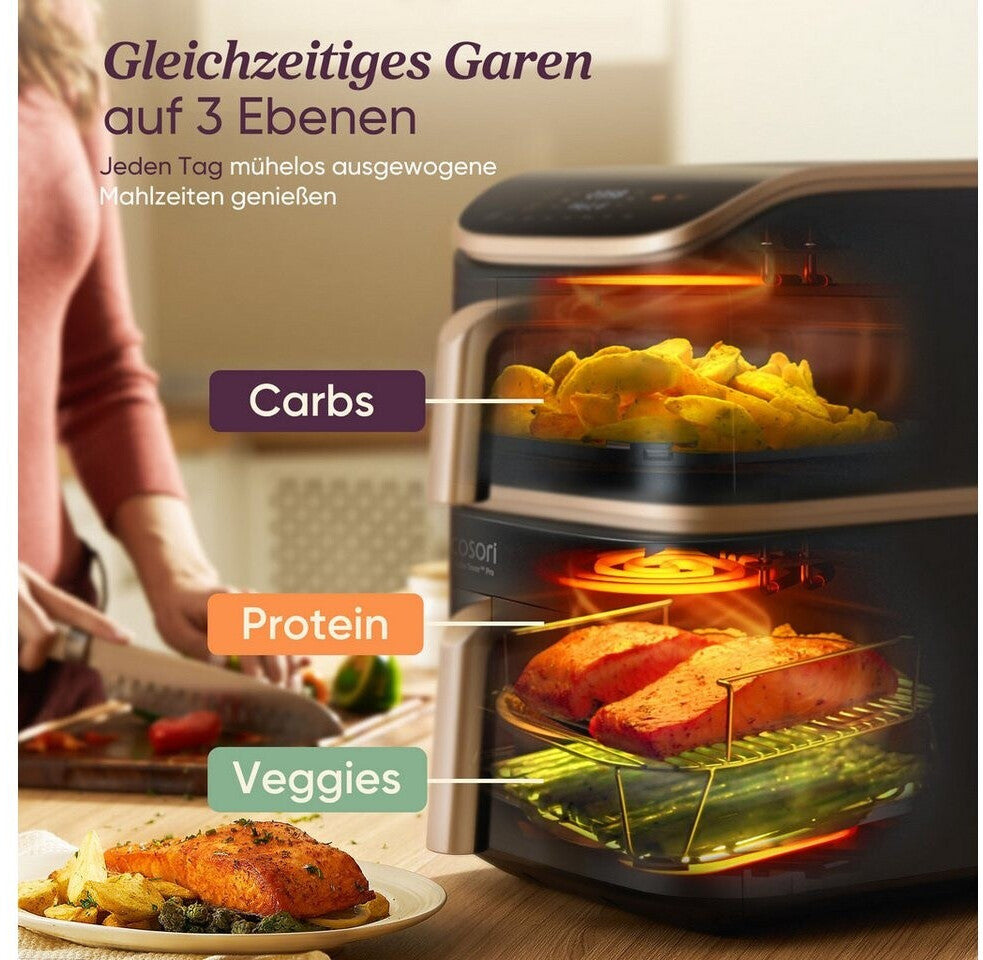 COSORI Turbo Tower Pro Smart Heißluftfritteuse 10,8 L