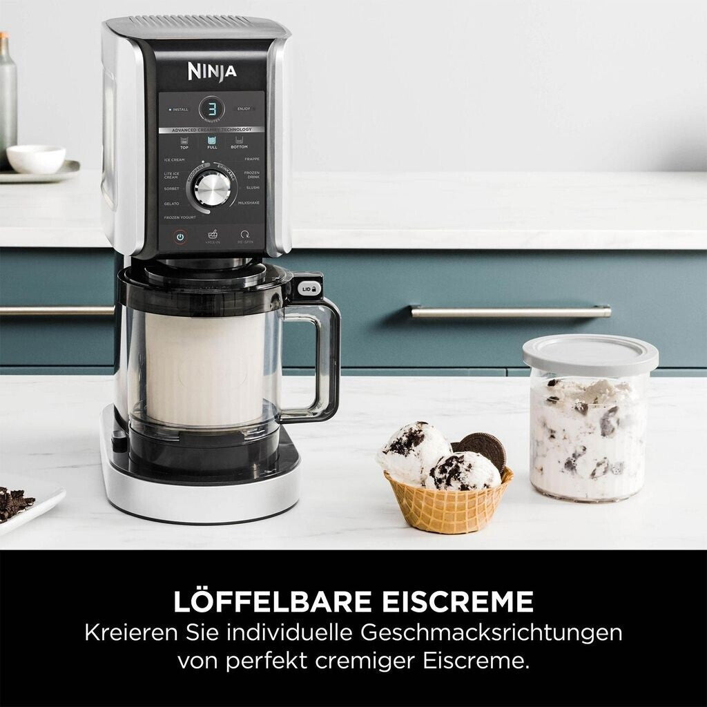 Ninja Creami Deluxe NC502EU Speiseeismaschine – 800 Watt, mit Timer, silber