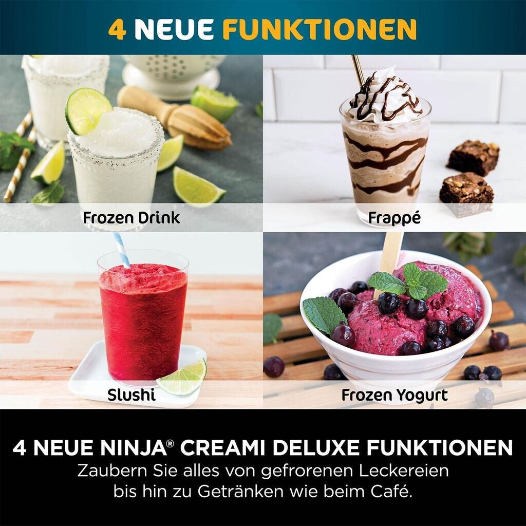 Ninja Creami Deluxe NC502EU Speiseeismaschine – 800 Watt, mit Timer, silber
