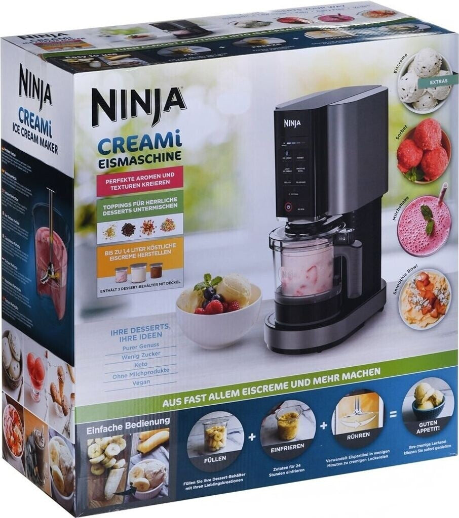 Ninja Creami NC300EU Speiseeismaschine – 1,4 Liter, 800 Watt, schwarz/silber