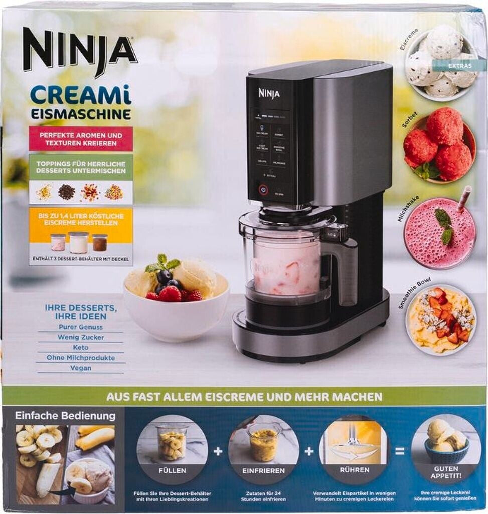 Ninja Creami NC300EU Speiseeismaschine – 1,4 Liter, 800 Watt, schwarz/silber